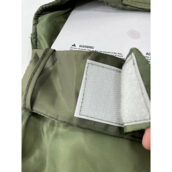 Fetchwear Olive Quilted Insulated Jacket Pocket Striped Trim for Dogs NEW Small - Picture 9 of 9